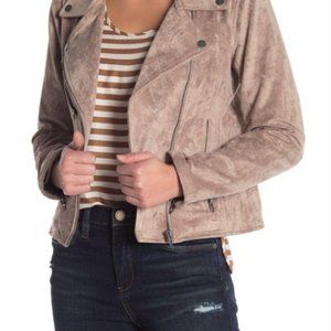 NWT Blank NYC Faux Suede Moto Jacket - Mushroom (Size Small)